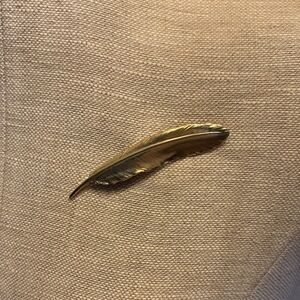 Gold Feather Brooch
